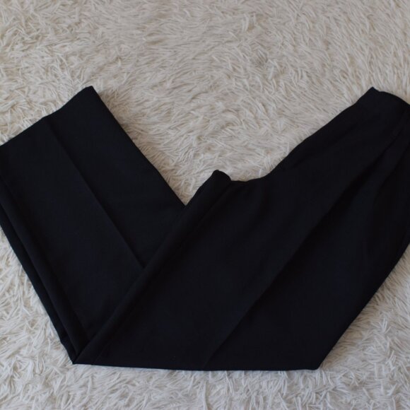 Vintage 90s Black Pleated Polyester Straight Leg Pants | 28 waist‎ - Picture 8 of 9